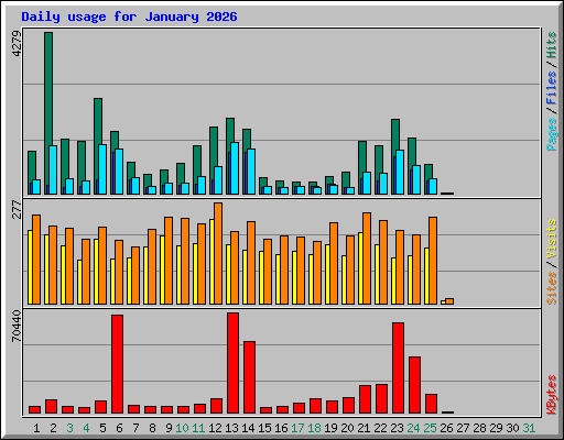 Daily usage for January 2026