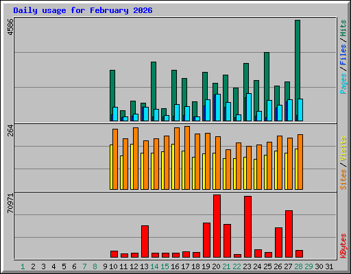 Daily usage for February 2026