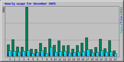 Hourly usage for December 2025